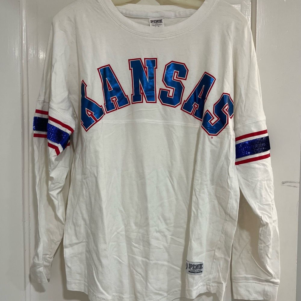 Kansas University KU long sleeve bling shirt